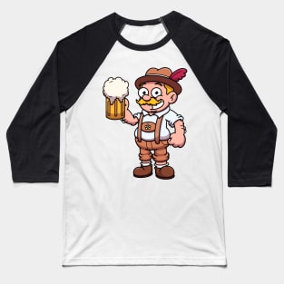 Bavarian Man In Traditional Clothes With Beer Baseball T-Shirt